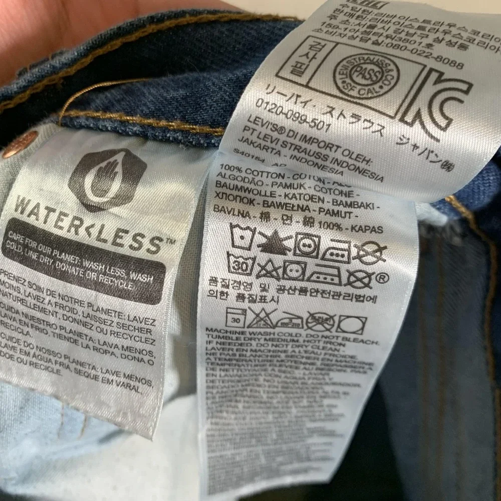 Levis 501 Jeans Mens 33x31 (32x29) Blue Button Fly Original‎ Fit Straight Leg